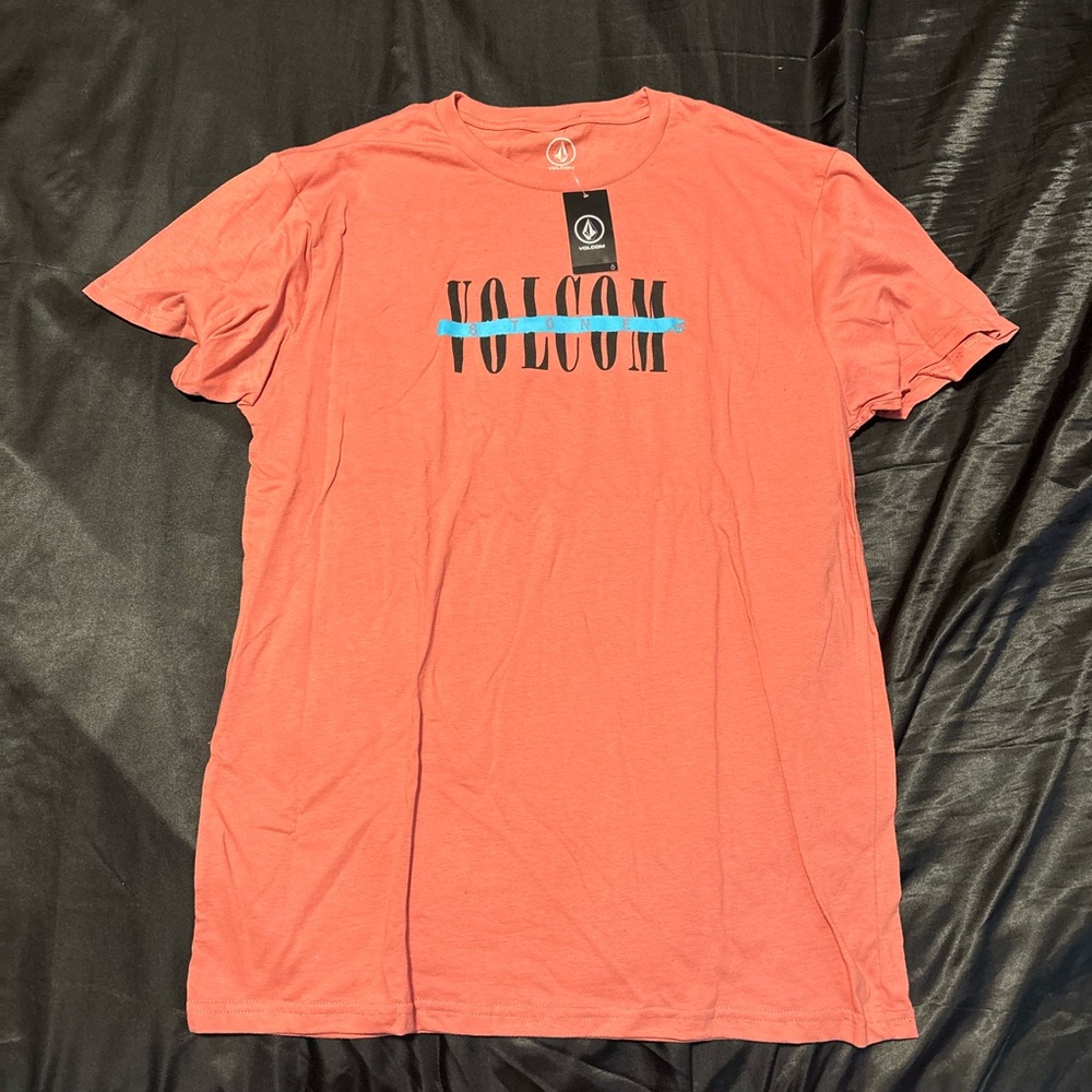 Volcom Pink Short Sleeve Tee Graphic Design